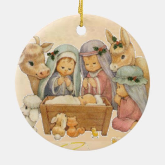 Weihnachts-Zirkel-Ornament, Jesus Christus Keramik Ornament (Hinten)