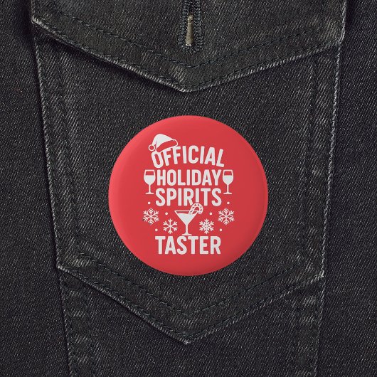 Weihnachts-Zitat lustige Party Spirituosen rot sch Button