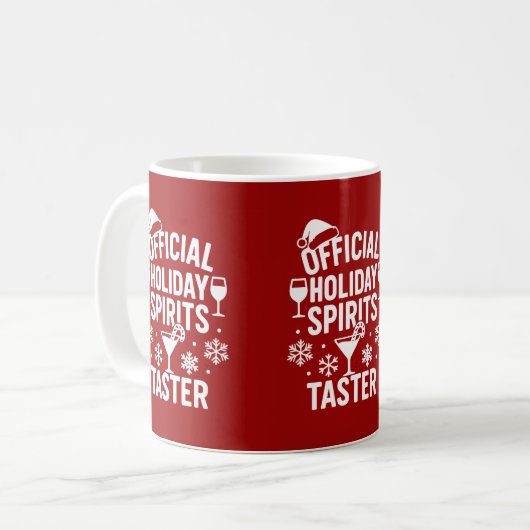 Weihnachts-Zitat lustige Party Spirituosen rot sch Kaffeetasse (Vorderseite Links)