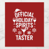 Weihnachts-Zitat lustige Party Spirituosen rot sch Weinetikett (Einzelnes Label)