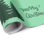 Weihnachts Zitat Tree Muster Elegant Schwarz Grün Geschenkpapier (Rolleneckpunkt)
