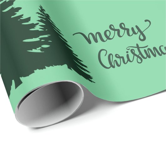 Weihnachts Zitat Tree Muster Elegant Schwarz Grün Geschenkpapier (Rolleneckpunkt)
