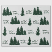 Weihnachts Zitat Tree Muster Elegant Schwarz-weiß Geschenkpapier (Flach)