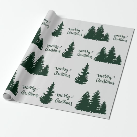 Weihnachts Zitat Tree Muster Elegant Schwarz-weiß Geschenkpapier (Ungerollt)