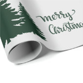 Weihnachts Zitat Tree Muster Elegant Schwarz-weiß Geschenkpapier (Rolleneckpunkt)