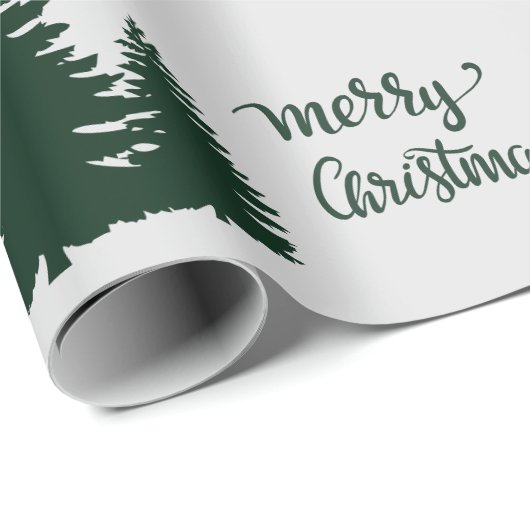 Weihnachts Zitat Tree Muster Elegant Schwarz-weiß Geschenkpapier (Rolleneckpunkt)