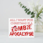 Weihnachts-Zombie-Apokalypse Feiertagspostkarte (Stehend Vorderseite)