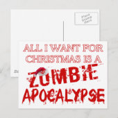 Weihnachts-Zombie-Apokalypse Feiertagspostkarte (Vorne/Hinten)