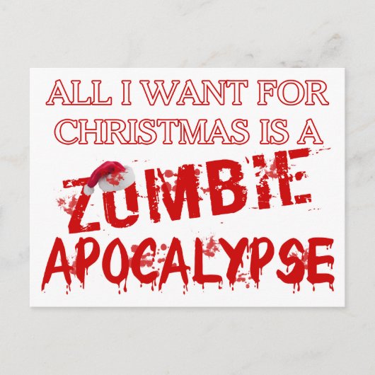 Weihnachts-Zombie-Apokalypse Feiertagspostkarte (Vorderseite)