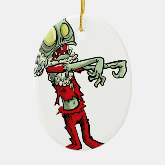 Weihnachts-Zombie-Santa-Claus Keramikornament (Vorne)
