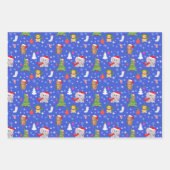 Weihnachts-Zootiere in der Blues Geschenkpapier Set (Vorderseite 3)