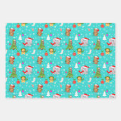 Weihnachts-Zootiere in der Blues Geschenkpapier Set (Vorderseite 2)