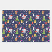 Weihnachts-Zootiere in der Blues Geschenkpapier Set (Vorderseite)