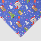 Weihnachts-Zootiere in Sky Blue Seidenpapier (Detail)