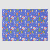 Weihnachts-Zootiere in Sky Blue Seidenpapier (Vorderseite)