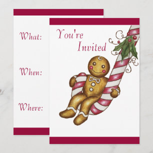 Weihnachts-Zuckerbroteinladung Einladung