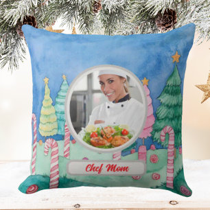 Weihnachts-Zuckerhut personalisiertes Chef-Mom-Fot Kissen