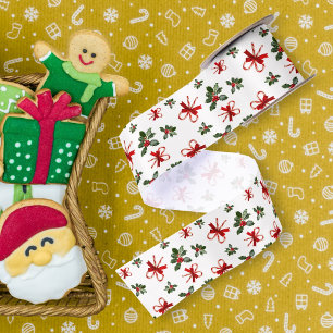 Weihnachts-Zuckerhut-Streifenmuster Satinband