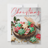 Weihnachts-Zuckerkuchen-Rezeptkarte (Vorderseite)