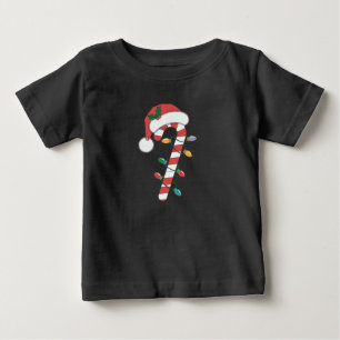 Weihnachts-Zuckerrohr-Schokolade Santa Weihnachten Baby T-shirt