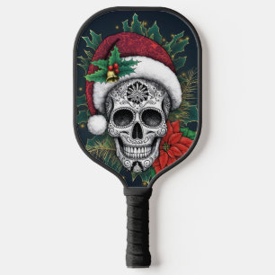 Weihnachts-Zuckerschädel Pickleball Schläger