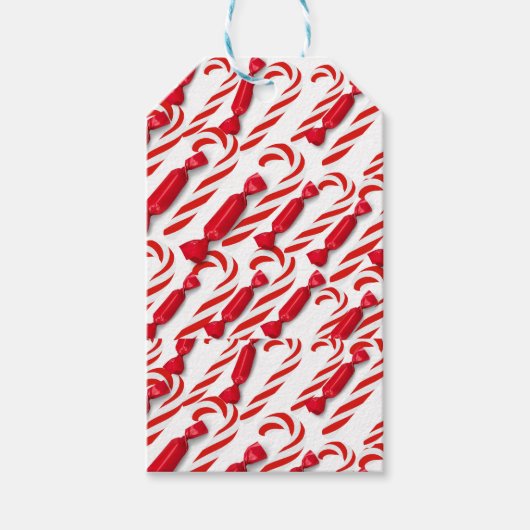 Weihnachts-Zuckerstange Geschenkanhänger (Vorderseite)