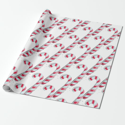 Weihnachts-Zuckerstange Geschenkpapier (Ungerollt)