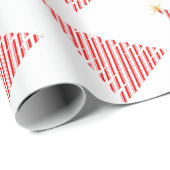 Weihnachts-Zuckerstangen-gestreifter Baum Geschenkpapier (Rolleneckpunkt)