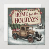 Weihnachts-Zuhause für Weihnachtsfeiertagen Einladung (Vorne/Hinten)