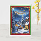 Weihnachts-Zuhause Karte (Gelbe Blume)