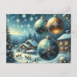 Weihnachts-Zuhause mit Weihnachtsbaum 6 Postkarte