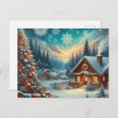 Weihnachts-Zuhause mit Weihnachtsbaum 8 Postkarte (Vorne/Hinten)