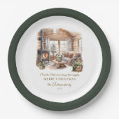 Weihnachts-Zuhause-Partys Personalisiert Pappteller (Vorderseite)