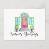 Weihnachts-Zuhause Postkarte (Vorderseite)