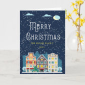 Weihnachts-Zuhause-Schnee-Foto Karte (Gelbe Blume)