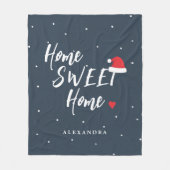 Weihnachts-Zuhause Zuhause Weihnachtsmannmütze ind Fleecedecke (Vorderseite)