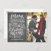 Weihnachts-Zukunft Herr und Frau Foto Save the Dat Ankündigungspostkarte (Vorne/Hinten)