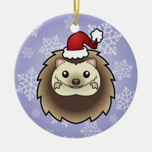 Weihnachts-Zwergigel Keramikornament