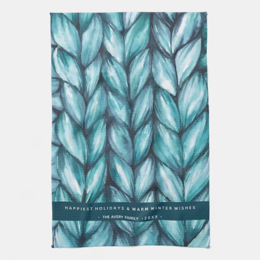 Weihnachts-Zwiebelblau Geschirrtuch (Vertikal)