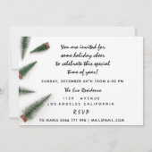 Weihnachtsabend Abendessen Weiße Grüne Ingwer Einladung (Rückseite)