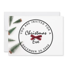 Weihnachtsabend Abendessen Weißer Grüner Roter Bog