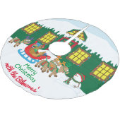 Weihnachtsabend am Weihnachtsmann Polyester Weihnachtsbaumdecke (Schrägansicht)