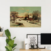 Weihnachtsabend auf dem Land Poster (Heimbüro)