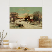 Weihnachtsabend auf dem Land Poster (Küche)