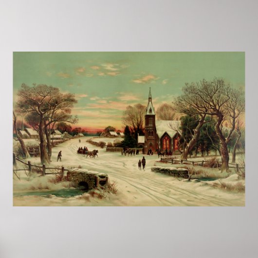 Weihnachtsabend auf dem Land Poster (Vorne)