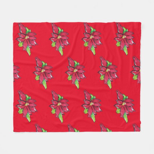 Weihnachtsabend-Blume Fleecedecke (Vorderseite (Horizontal))