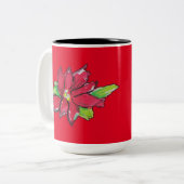 Weihnachtsabend-Blume Zweifarbige Tasse (Vorderseite Links)