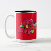 Weihnachtsabend-Blume Zweifarbige Tasse (Links)