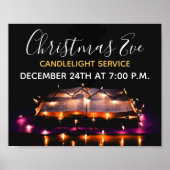 Weihnachtsabend Candlelight Church Service Poster (Vorne)