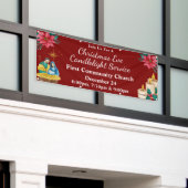Weihnachtsabend Candlelight Service Church Event Banner (Äußeres Gebäude)